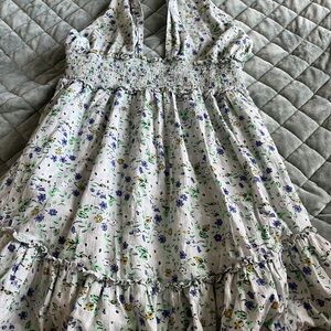 Aerie Floral Maxi Dress - White and Blue